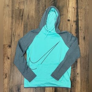 Nike Teal and Gray Hoodie